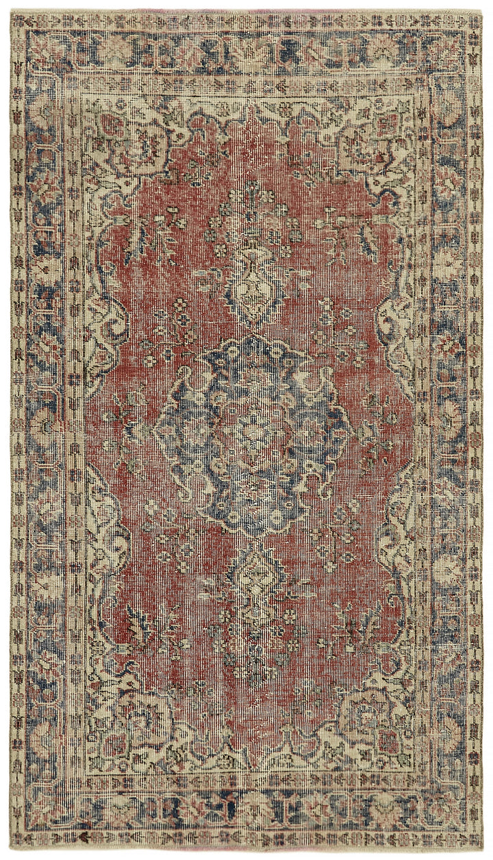 4x6 Beige Turkish Vintage Area Rug - 45916