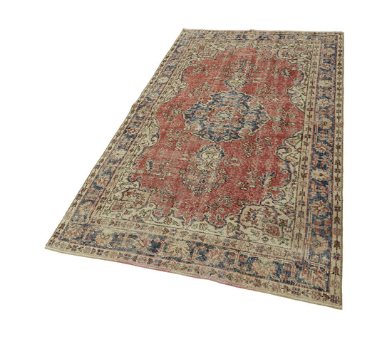 4x6 Beige Turkish Vintage Area Rug - 45916