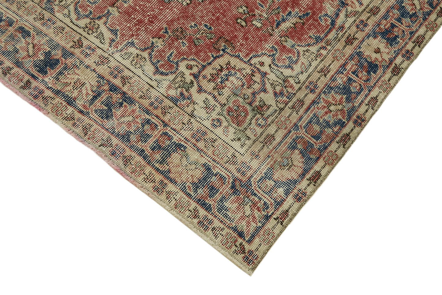 4x6 Beige Turkish Vintage Area Rug - 45916