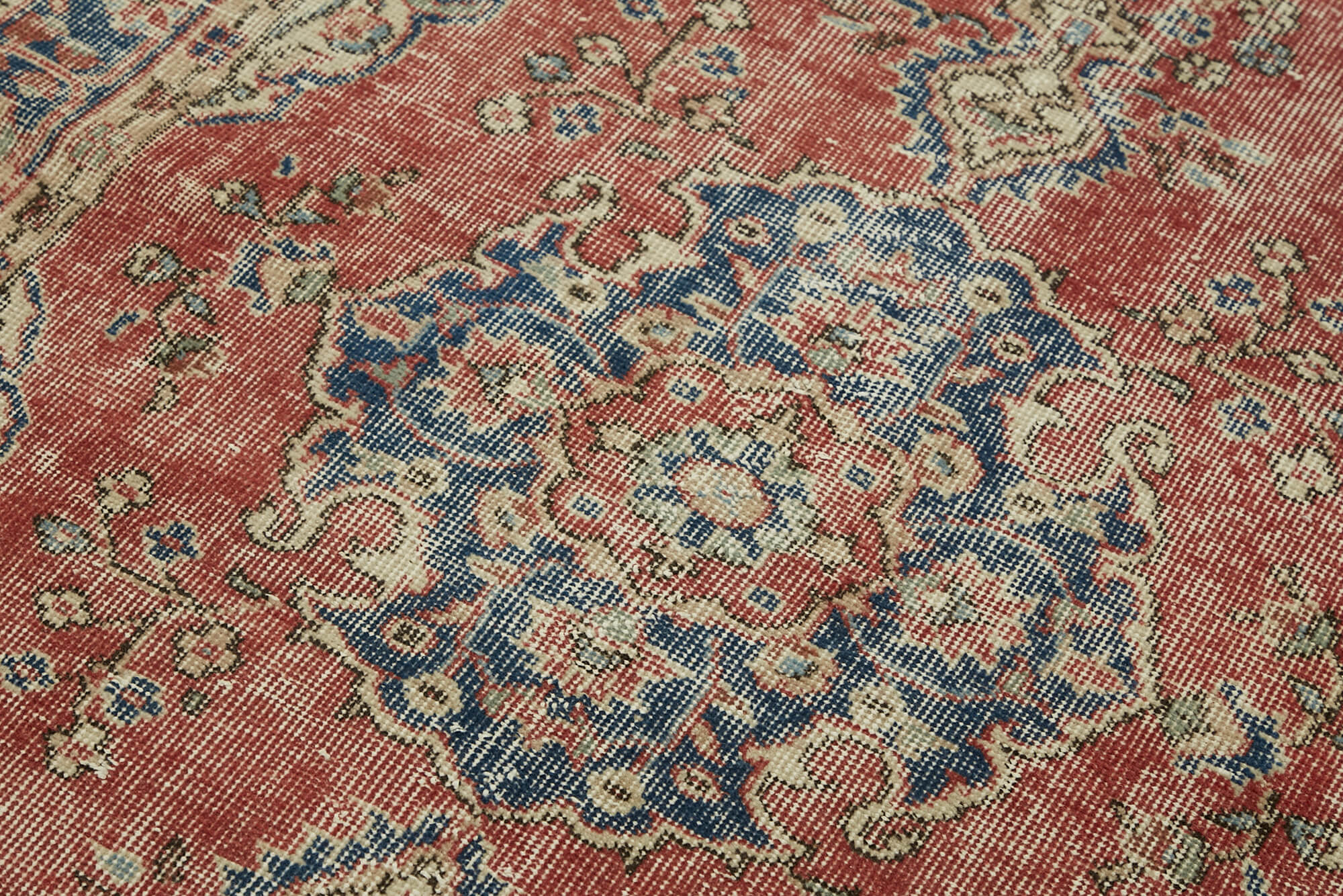 4x6 Beige Turkish Vintage Area Rug - 45916