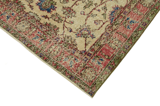 4x7 Beige Turkish Vintage Area Rug - 45917