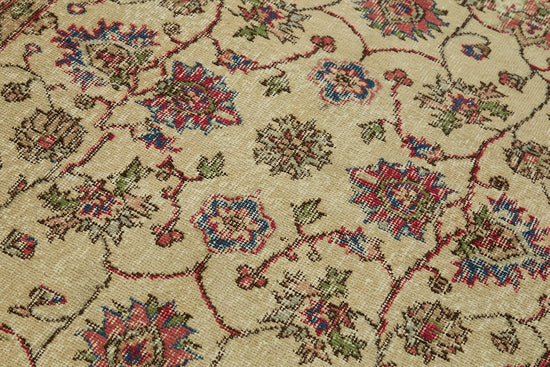 4x7 Beige Turkish Vintage Area Rug - 45917