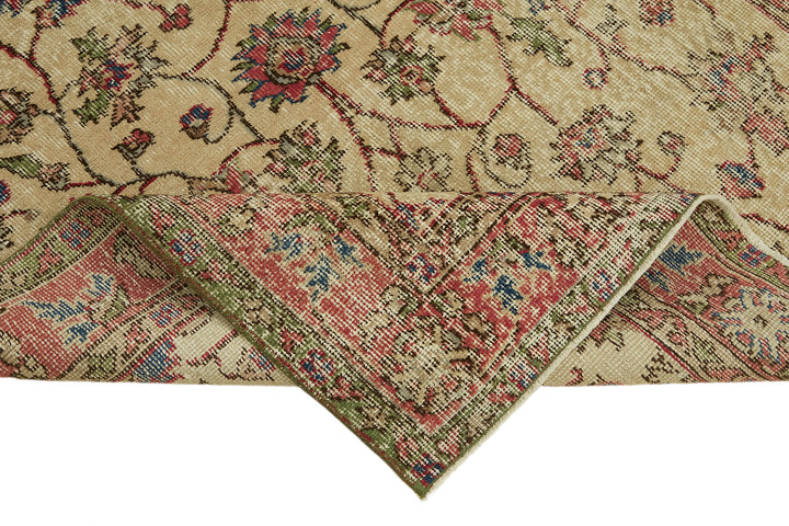 4x7 Beige Turkish Vintage Area Rug - 45917
