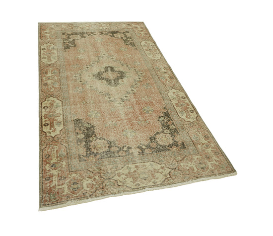 4x7 Beige Turkish Vintage Area Rug - 45921