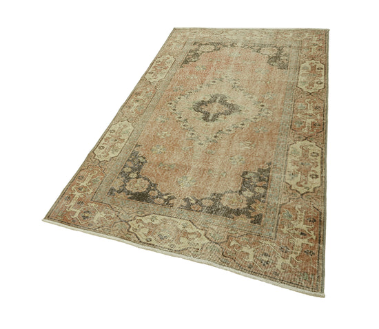 4x7 Beige Turkish Vintage Area Rug - 45921