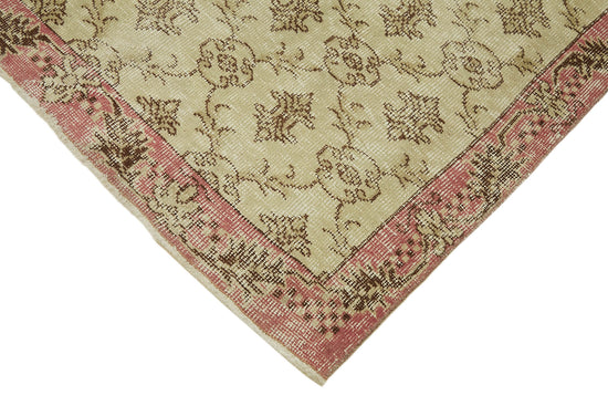 4x6 Beige Turkish Vintage Area Rug - 45922