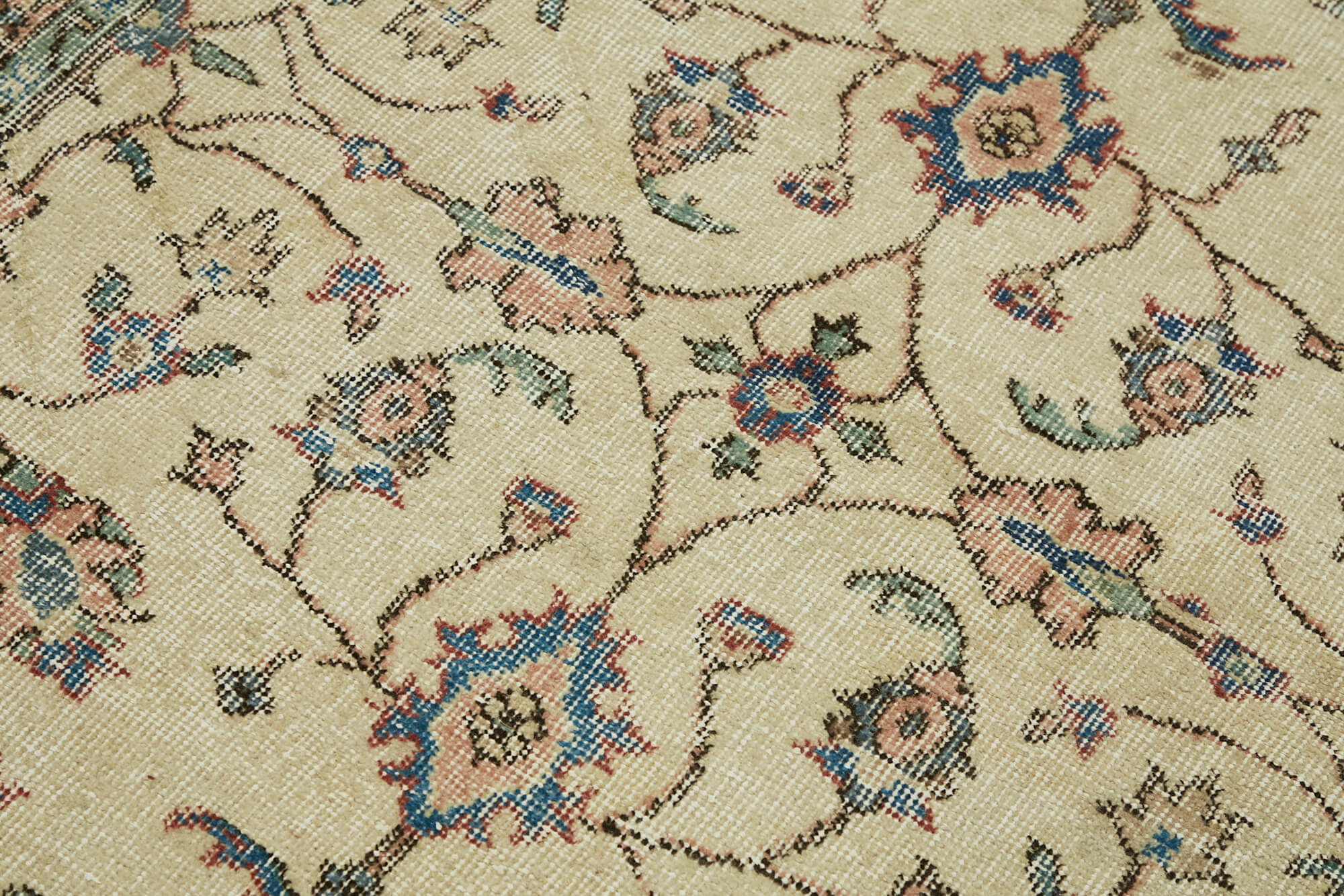 4x6 Beige Turkish Vintage Area Rug - 45923