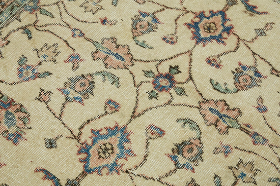 4x6 Beige Turkish Vintage Area Rug - 45923