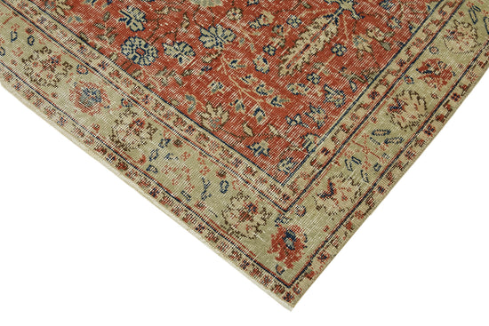4x6 Red Turkish Vintage Area Rug - 45924