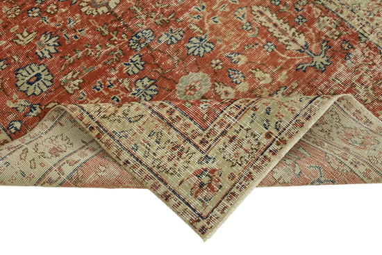 4x6 Red Turkish Vintage Area Rug - 45924