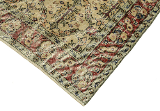4x6 Beige Turkish Vintage Area Rug - 45927