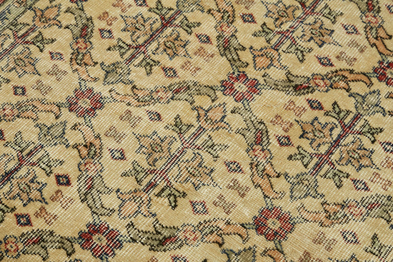 4x6 Beige Turkish Vintage Area Rug - 45927