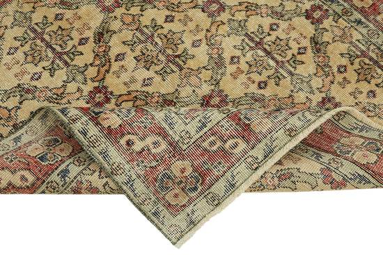 4x6 Beige Turkish Vintage Area Rug - 45927