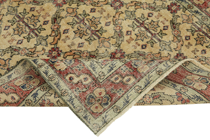 4x6 Beige Turkish Vintage Area Rug - 45927