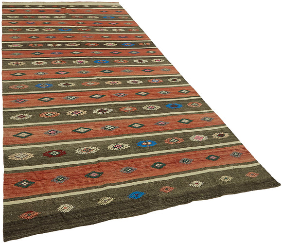 6x11 Multicolor Oriental Kilim Rug - 45950