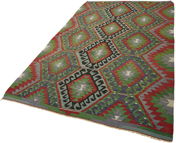 6x9 Multicolor Oriental Kilim Rug - 45959