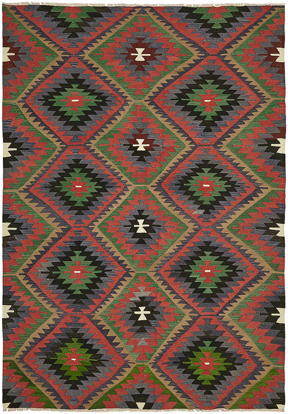 7x9 Multicolor Oriental Kilim Rug - 45969