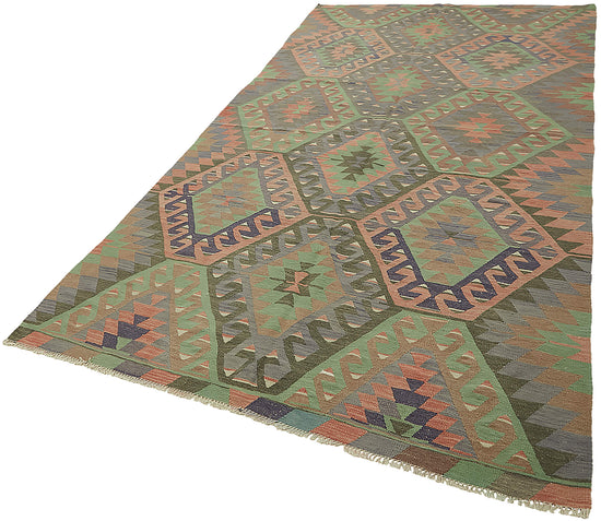 5x11 Multicolor Oriental Kilim Rug - 46017