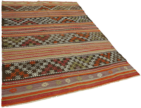 6x8 Multicolor Oriental Kilim Rug - 46029