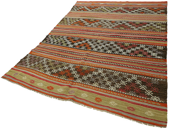 6x8 Multicolor Oriental Kilim Rug - 46029