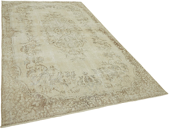 7x11 Beige Turkish Vintage Area Rug - 46046
