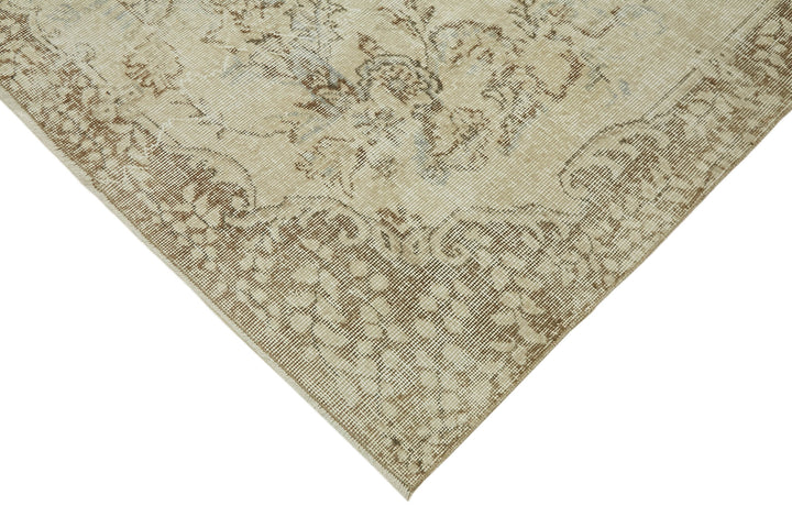 7x11 Beige Turkish Vintage Area Rug - 46046