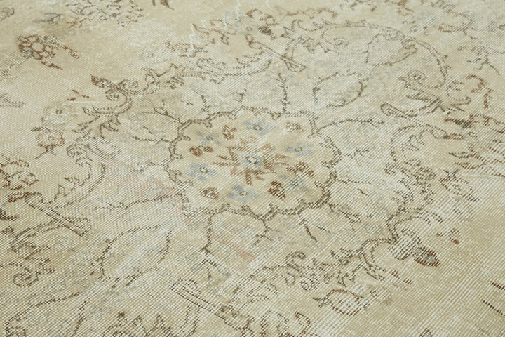 7x11 Beige Turkish Vintage Area Rug - 46046