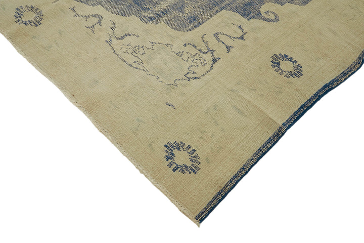 7x10 Beige Turkish Vintage Area Rug - 46049