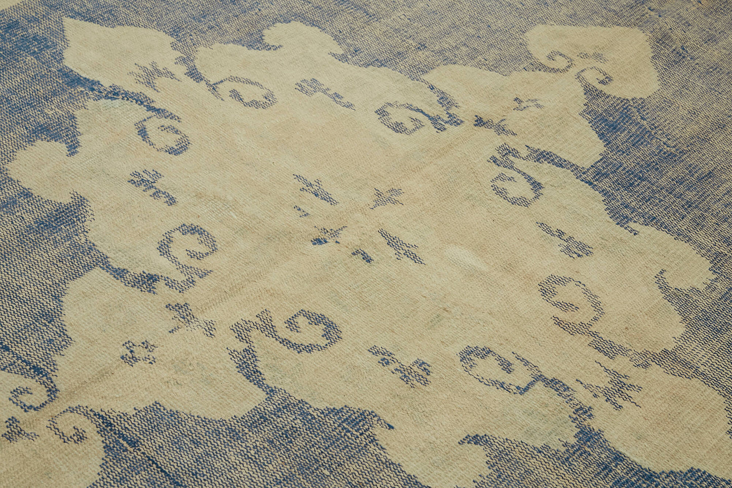 7x10 Beige Turkish Vintage Area Rug - 46049