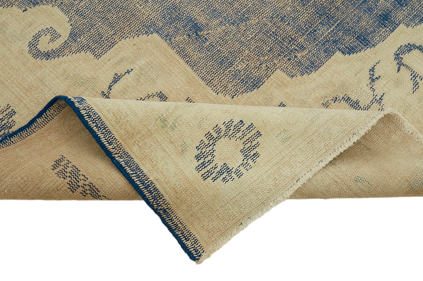 7x10 Beige Turkish Vintage Area Rug - 46049
