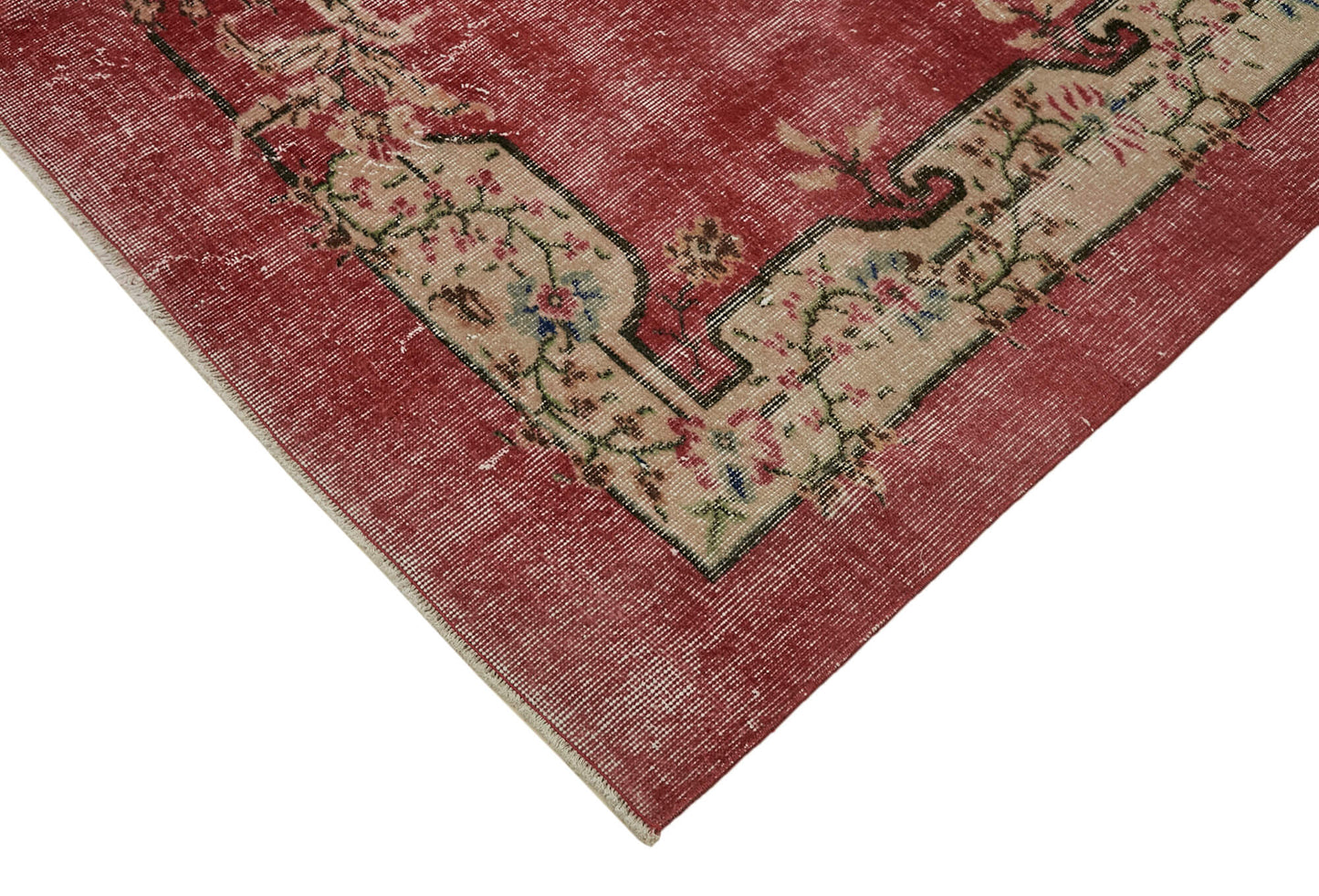 7x10 Red Turkish Vintage Area Rug - 46053
