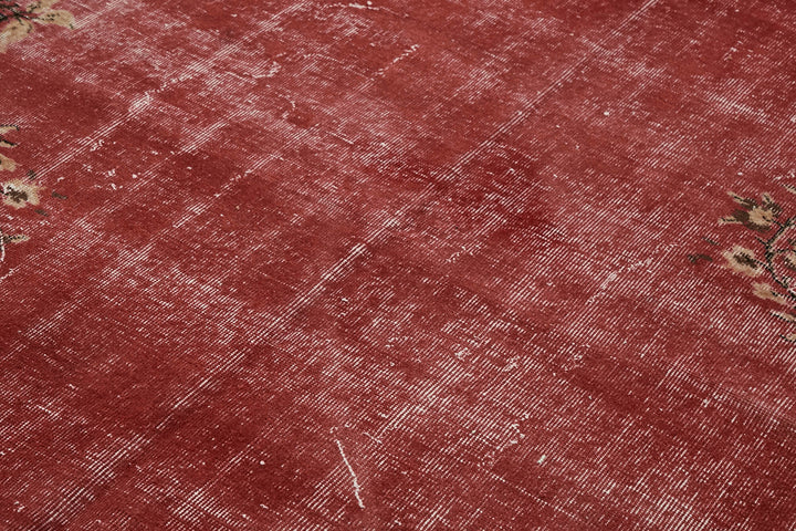 7x10 Red Turkish Vintage Area Rug - 46053