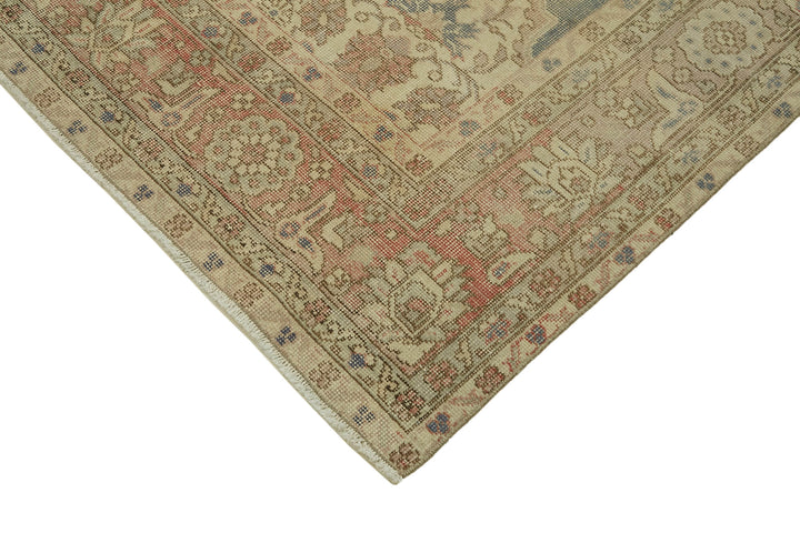 7x11 Beige Turkish Vintage Area Rug - 46057