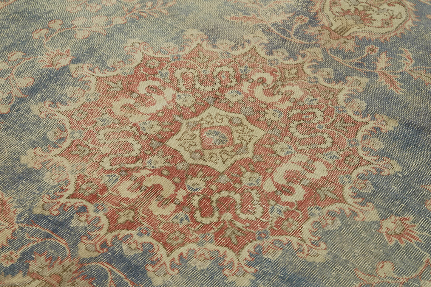 7x11 Beige Turkish Vintage Area Rug - 46057