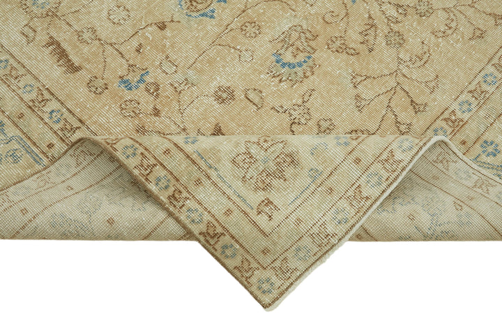 6x10 Beige Turkish Vintage Area Rug - 46062