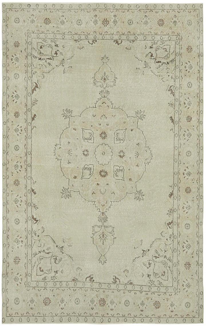 6x10 Beige Turkish Vintage Area Rug - 46064