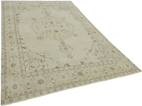6x10 Beige Turkish Vintage Area Rug - 46064