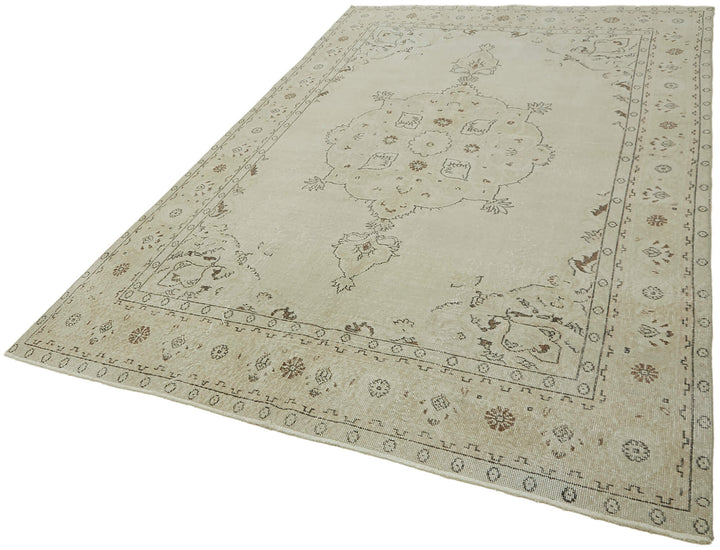 6x10 Beige Turkish Vintage Area Rug - 46064