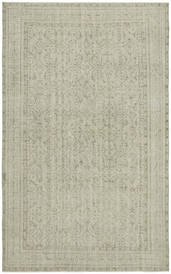 7x10 Beige Turkish Vintage Area Rug - 46065
