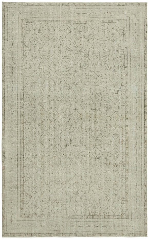 7x10 Beige Turkish Vintage Area Rug - 46065