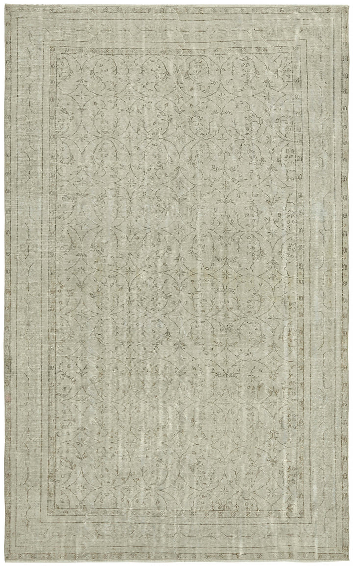 7x10 Beige Turkish Vintage Area Rug - 46065