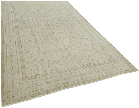 7x10 Beige Turkish Vintage Area Rug - 46065