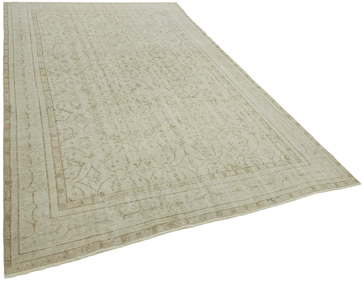 7x10 Beige Turkish Vintage Area Rug - 46065