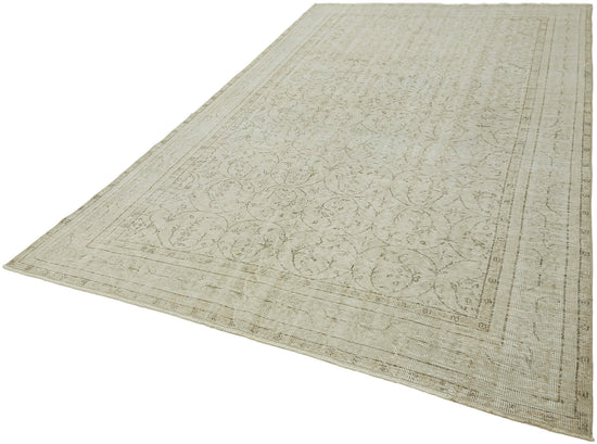 7x10 Beige Turkish Vintage Area Rug - 46065