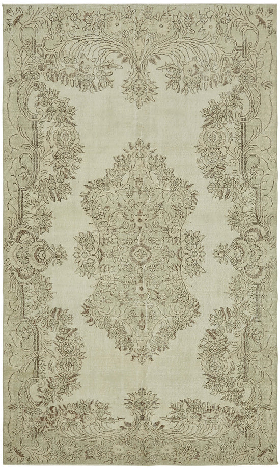 6x10 Beige Turkish Vintage Area Rug - 46067