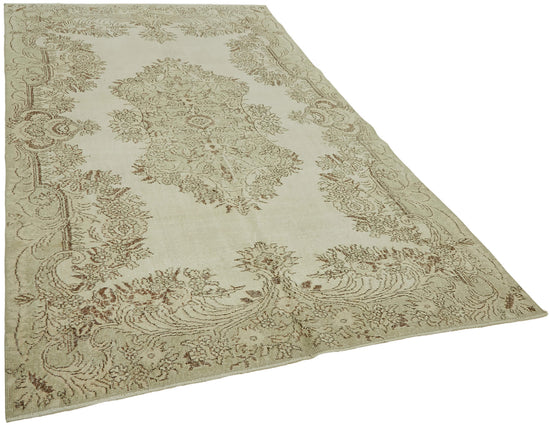 6x10 Beige Turkish Vintage Area Rug - 46067