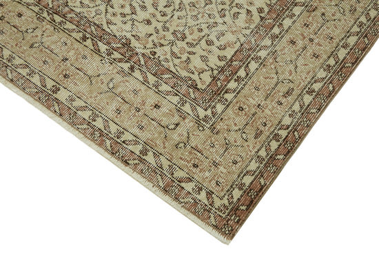 7x10 Beige Turkish Vintage Area Rug - 46069