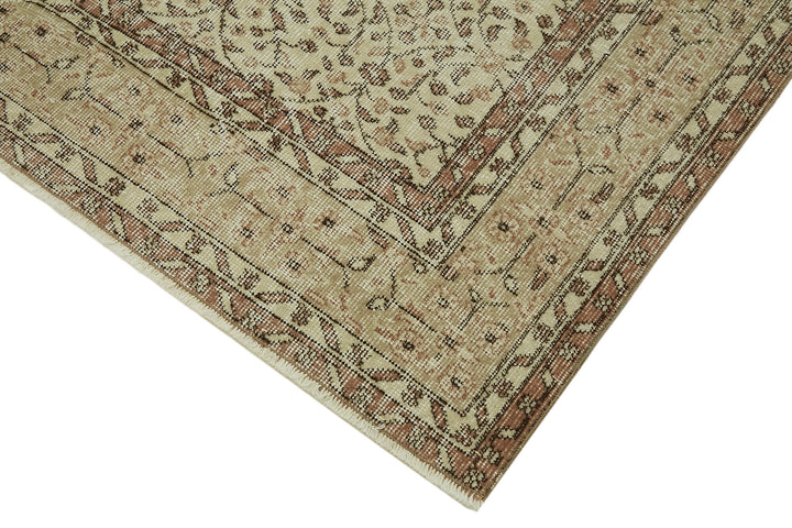 7x10 Beige Turkish Vintage Area Rug - 46069