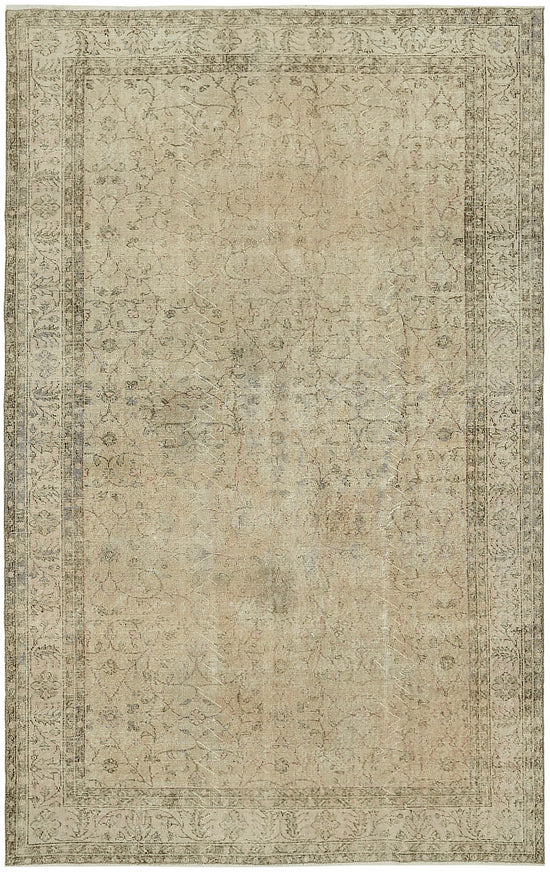 6x10 Beige Turkish Vintage Area Rug - 46070