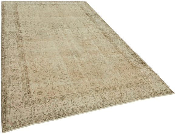 6x10 Beige Turkish Vintage Area Rug - 46070